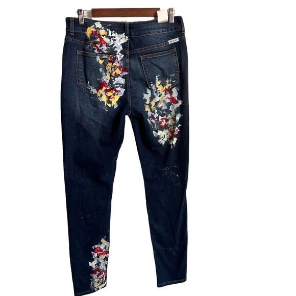 AP Blue Paint Splash Skinny Jeans junior size 15 - Picture 6 of 15